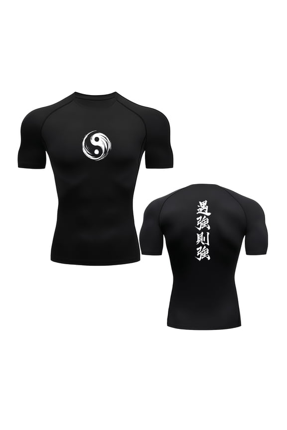 Muscle Support Gothic Men Compression Shirt Mens Short Sleeve Compression Shirts Gym Shirts Men Graphic Punk Emo Gym Training Tee