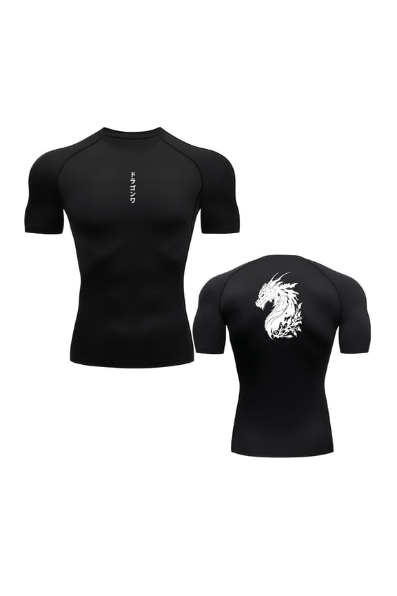 Muscle Support Gothic Men Compression Shirt Mens Short Sleeve Compression Shirts Gym Shirts Men Graphic Punk Emo Gym Training Tee