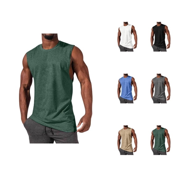Muscle Tank Tops Men Summer Casual Lightweight Breathable Breathable Sleeveless Shirt Workout Running Gym Tanks