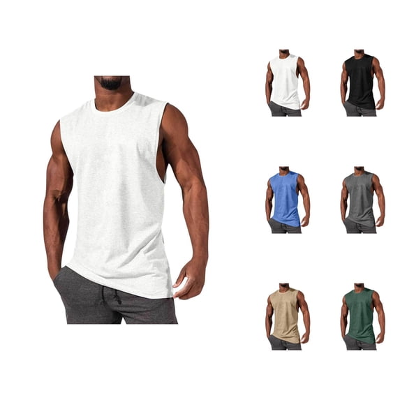 Muscle Tank Tops Men Summer Casual Lightweight Breathable Breathable Sleeveless Shirt Workout Running Gym Tanks