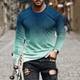 thumbnail image 1 of Muscle Tee Shirts for Men Graphic Gradient Color Causal Long Sleeve Tshirt Pullover Crewneck Sweatshirts Gym Workout Tees Tops 2024 Clearance Sale, 1 of 5