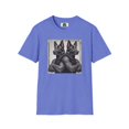 thumbnail image 1 of Muscle Twins Black German Shepherds Unisex Softstyle T-Shirt, 1 of 11