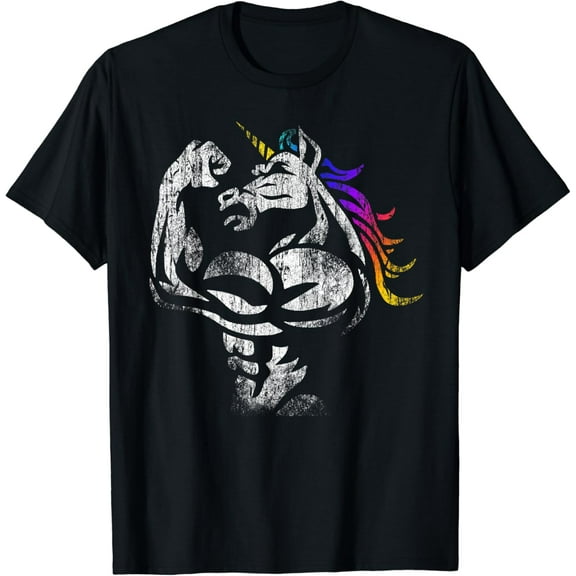 Muscle Unicorn Workout Fathers Day Gift Weightlifting Gym T-Shirt