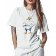 thumbnail image 1 of Muscle White Duck Womens T Shirts Short Sleeve Cotton Crewneck T-Shirt Graphic Tees, Casual Tops Tshirt for Women Teen Girls, 1 of 7