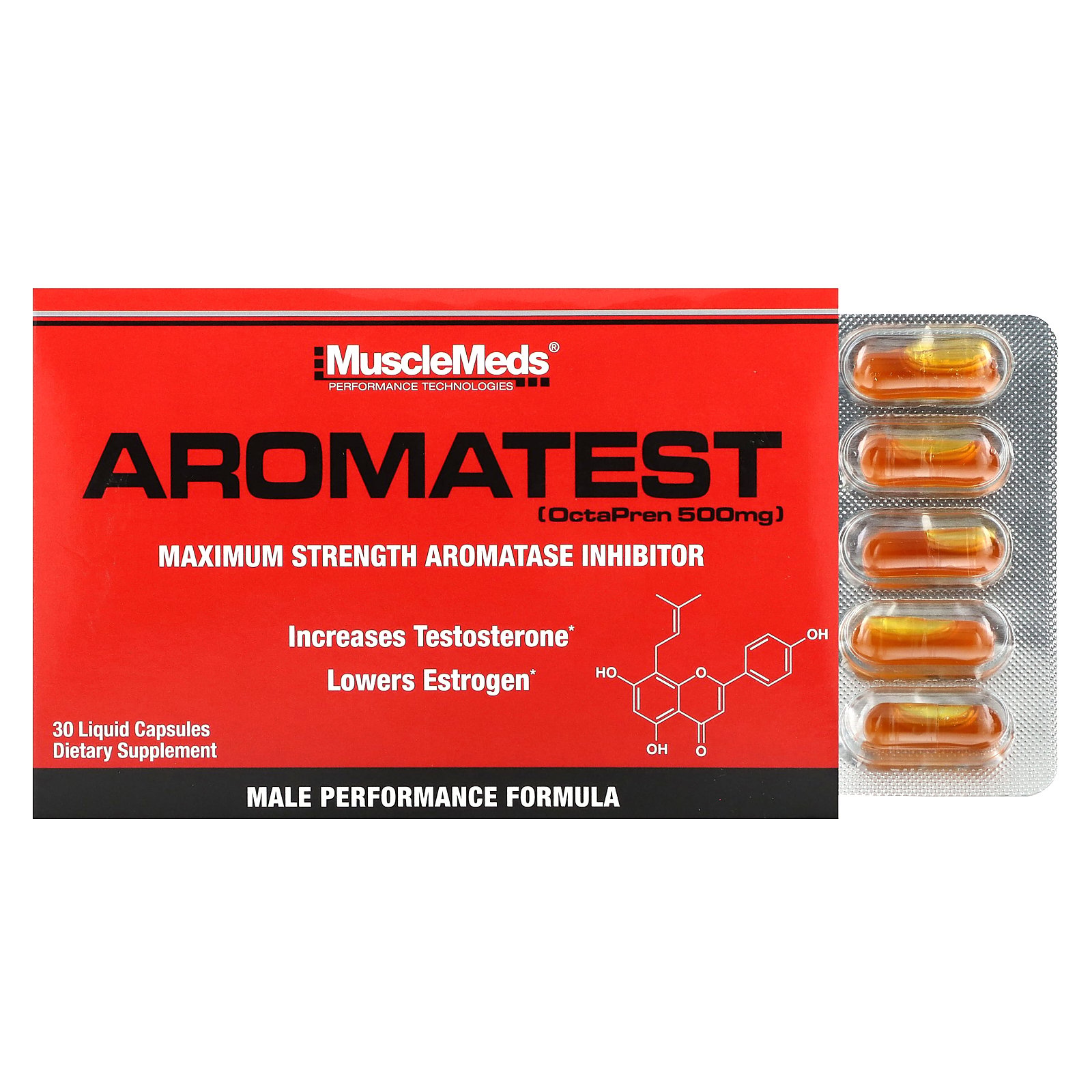 MuscleMeds Aromatest, 500 mg, 30 Liquid Capsules