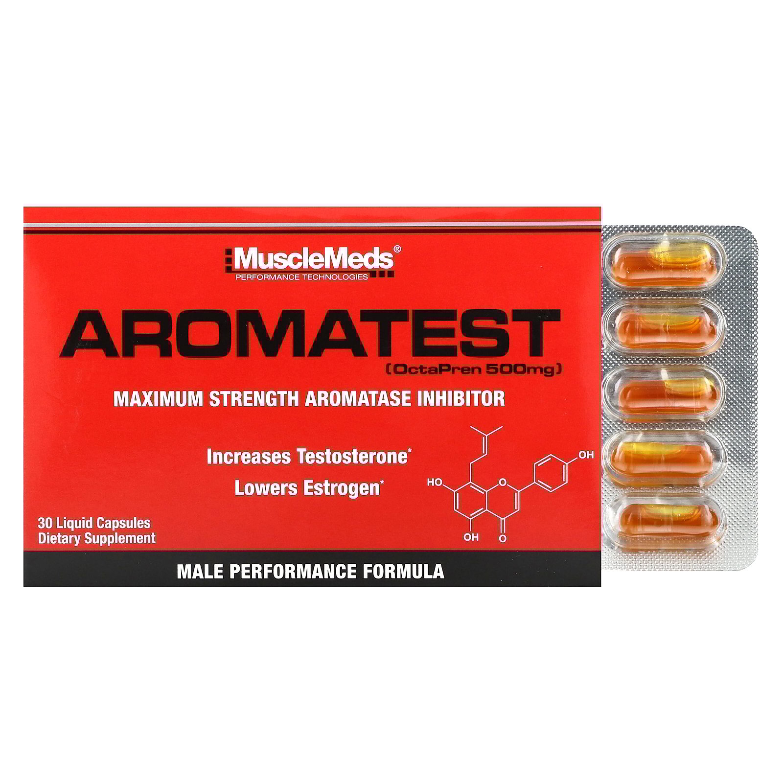 MuscleMeds Aromatest, 500 mg, 30 Liquid Capsules