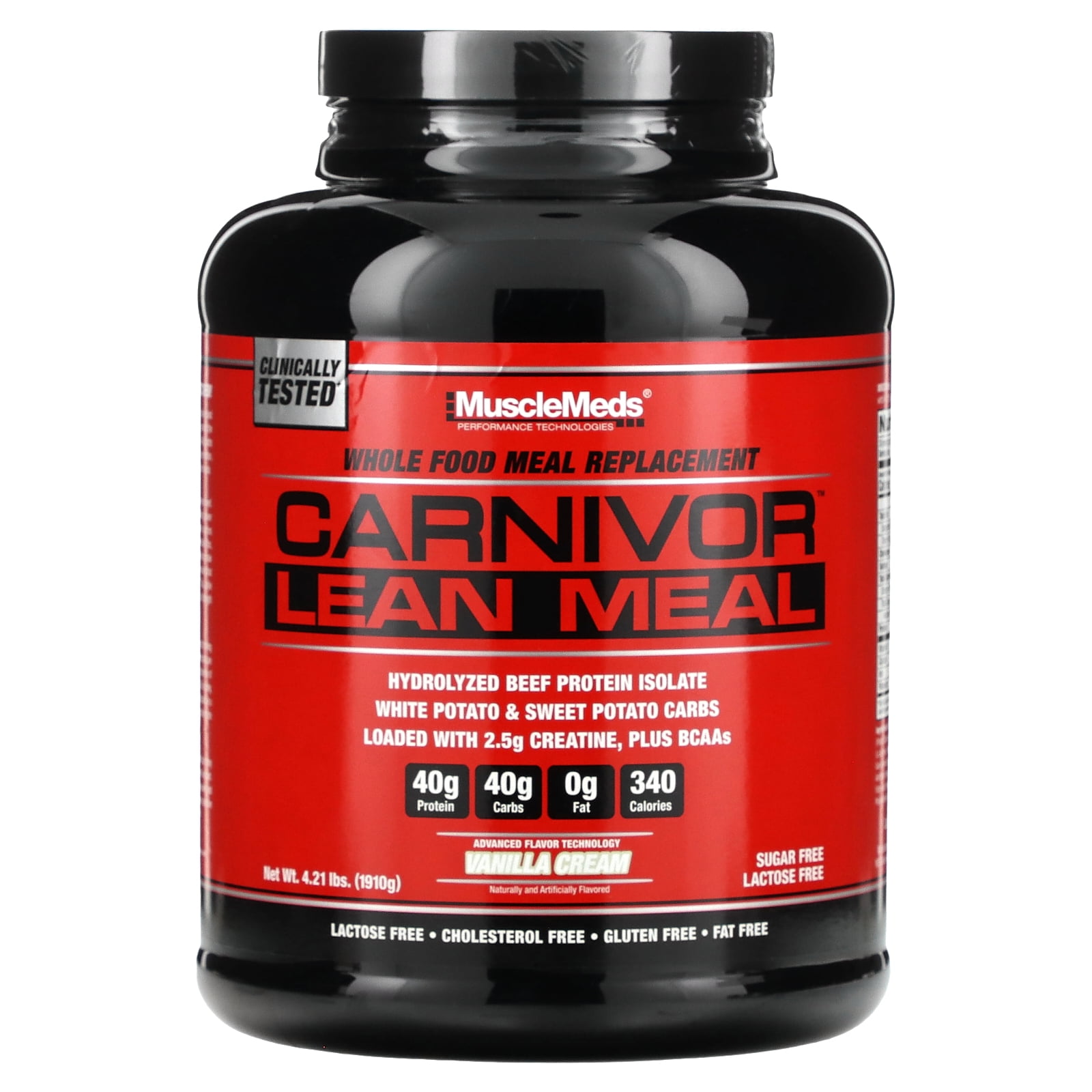 MuscleMeds Carnivor Lean Meal, Vanilla Cream, 4.21 lbs (1,910 g