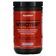 MuscleMeds Nitrotest Pre-Workout Supplement Drink, Boost Nitric Oxide, Testosterone, Blue Raspberry, 30 Serving, 1.04 Pound, 1 Count
