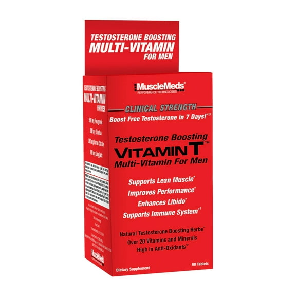 MuscleMeds Vitamin T, Testosterone Boosting Multi-Vitamin For Men, 90 Tablets