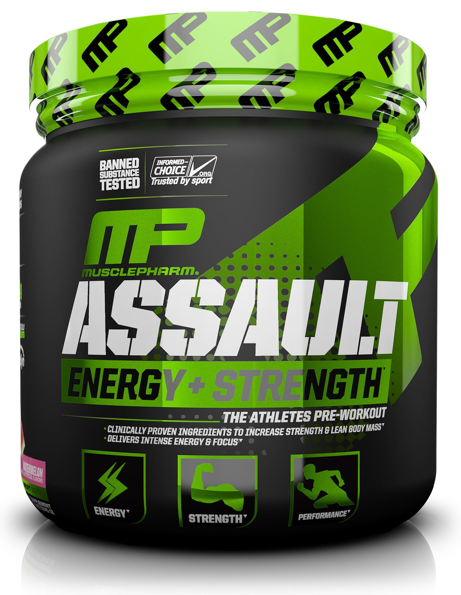 MusclePharm Assault Pre Workout Powder, Watermelon, 30 Servings