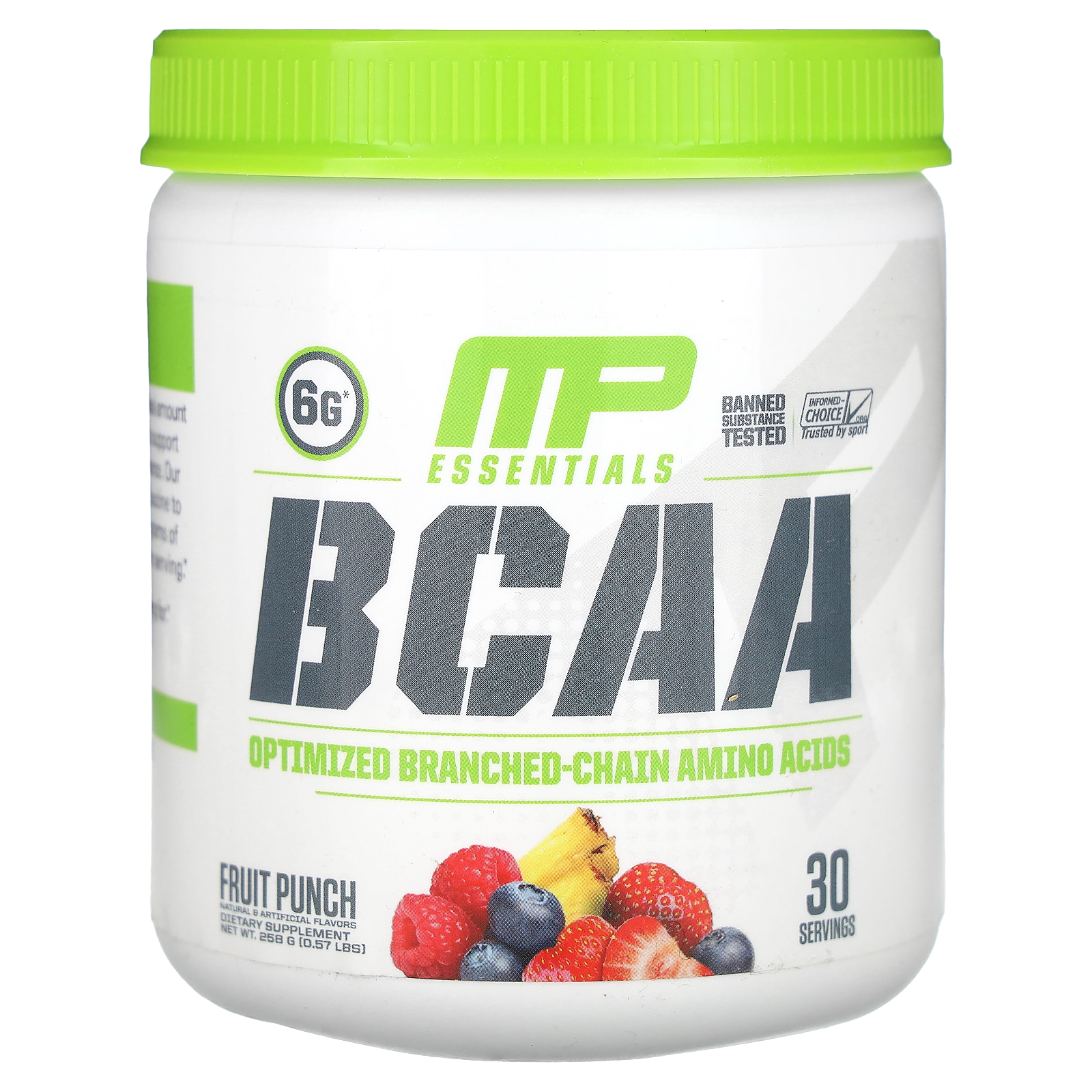MusclePharm BCAA Essentials Powder, Post Workout Recovery, 30 Servings, Fruit Punch - image 1 of 2