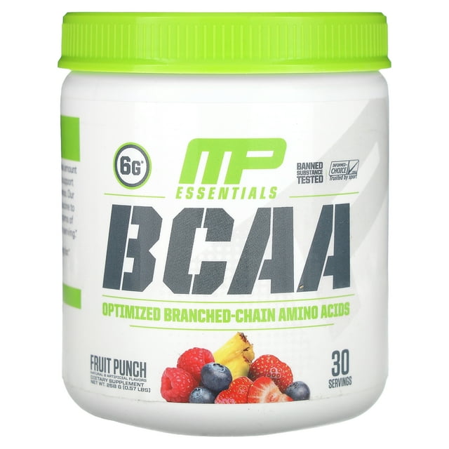 MusclePharm BCAA Essentials Powder, Post Workout Recovery, 30 Servings, Fruit Punch