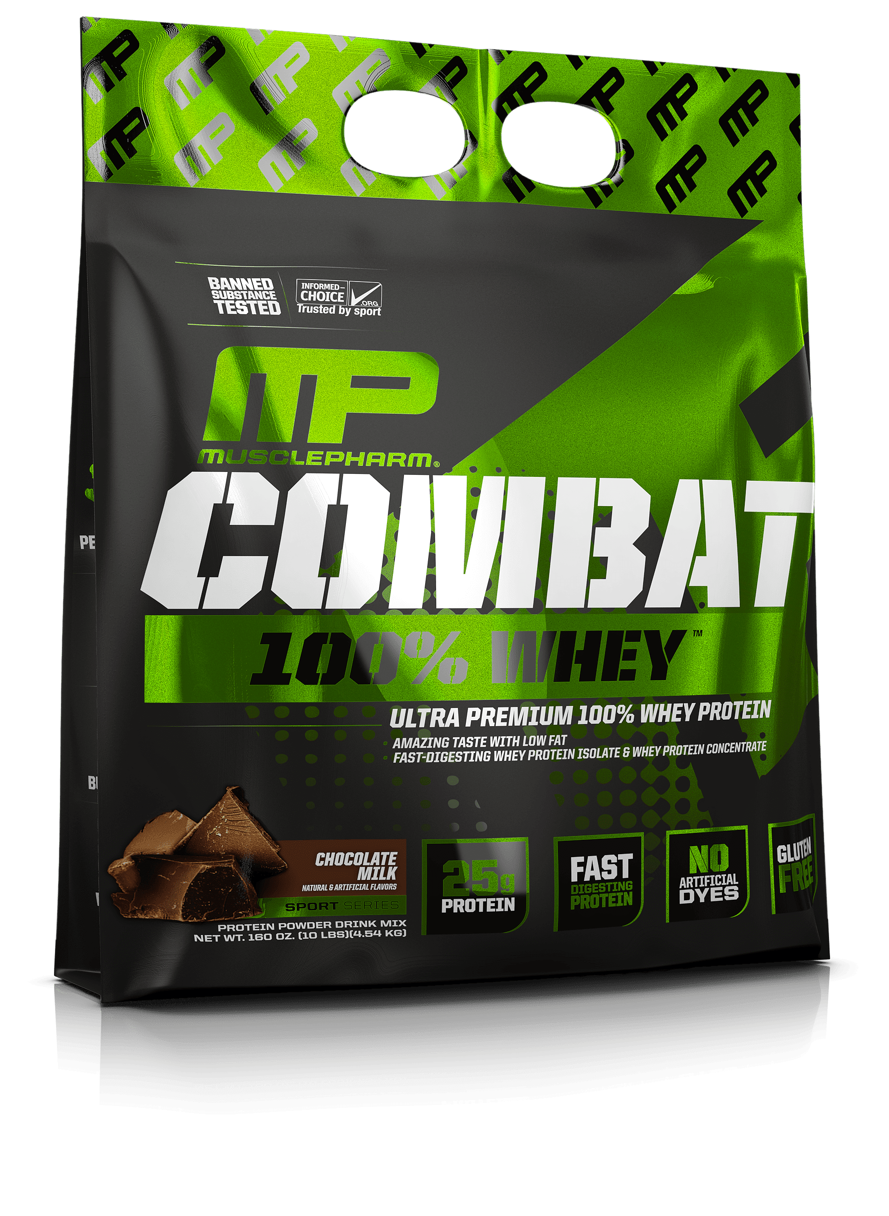 MusclePharm Combat 100 Whey Protein, 10 lb. Bag, Chocolate Milk