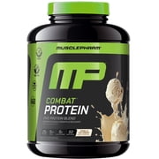 MusclePharm Combat Protein Powder, Vanilla, 24g Protein, 4lb, 64oz