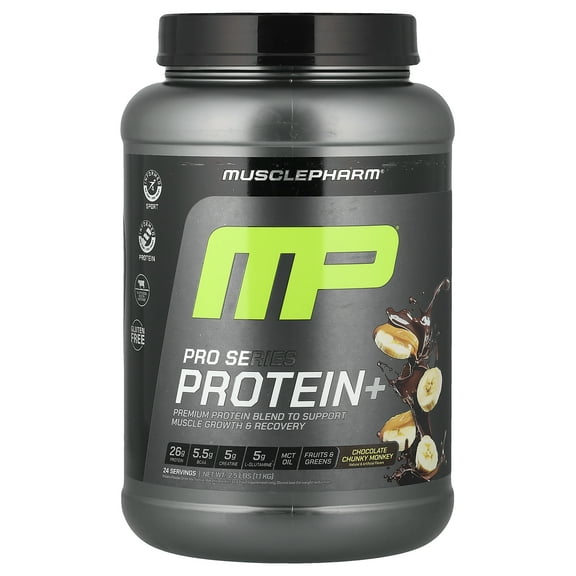 MusclePharm Pro Series Protein+, Chocolate Chunky Monkey, 2.5 lbs (1.1 kg)
