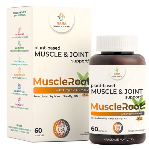 Muscle & Joint Support Supplement  Botanical Formula for Healthy Inflammatory Response, Comfort & Recovery | with Organic Turmeric | 60 Capsules