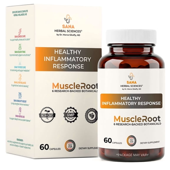 Muscle & Joint Support Supplement Botanical Formula for Healthy Inflammatory Response, Comfort & Recovery | with Organic Turmeric | 60 Capsules