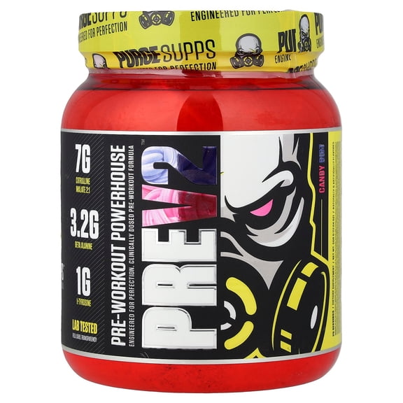 MuscleSport Pre V2, Pre-Workout Powerhouse, Candy Riot, 17.64 oz (500 g)