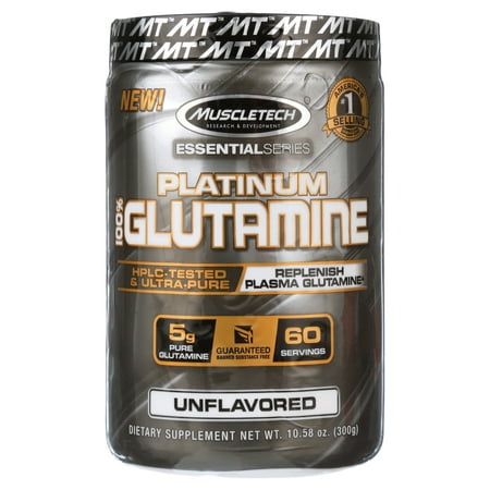 MuscleTech Essential Series Platinum 100% Glutamine Powder Unflavored Amino Supplement 60 Serving