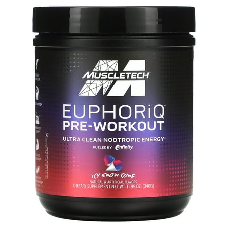 MuscleTech EuphoriQ® Pre-Workout, Icy Snow Cone, 11.99 oz (340 g)