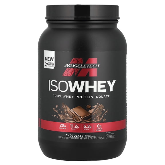 MuscleTech IsoWhey, 100% Whey Protein Isolate, Chocolate, 2 lbs (907 g)