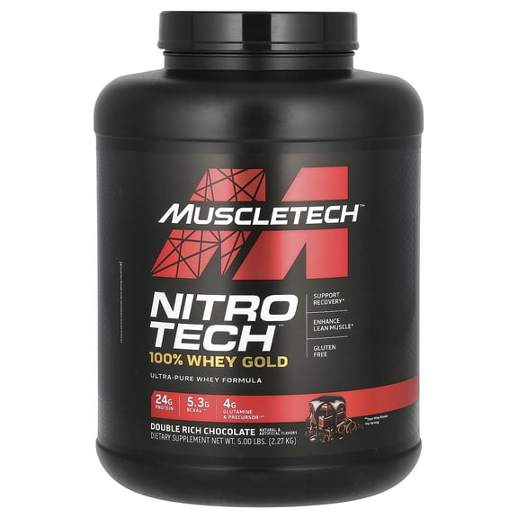 MuscleTech Nitro-Tech® 100% Whey Gold, Double Rich Chocolate, 5 lbs (2.27 kg)