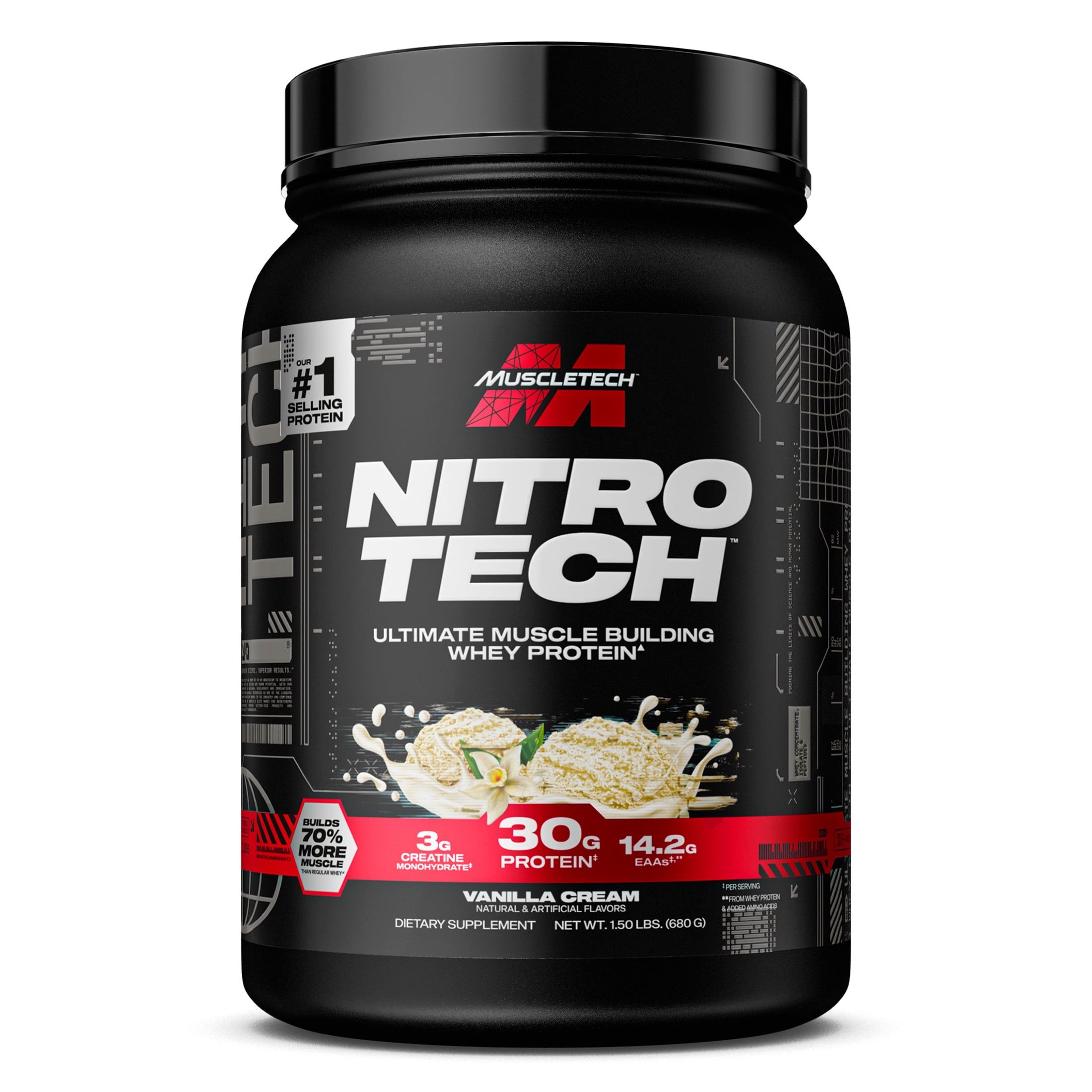 MuscleTech NitroTech Whey Protein Powder, Vanilla Cream