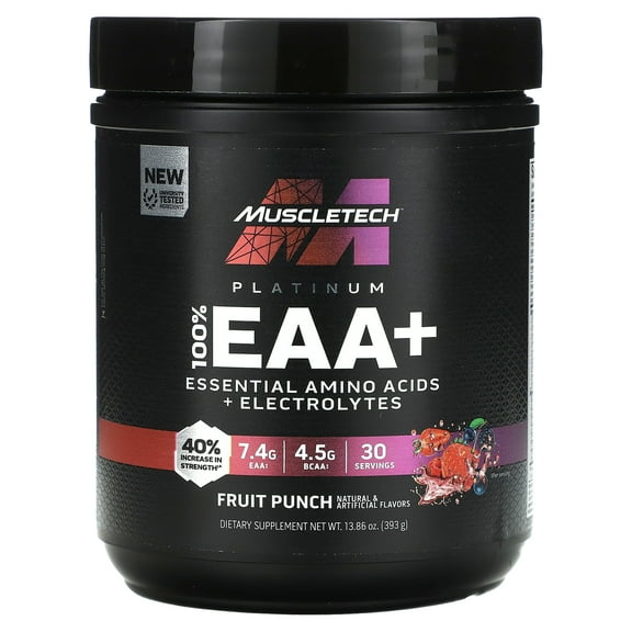 MuscleTech Platinum 100% EAA+, Fruit Punch, 13.86 oz (393 g)