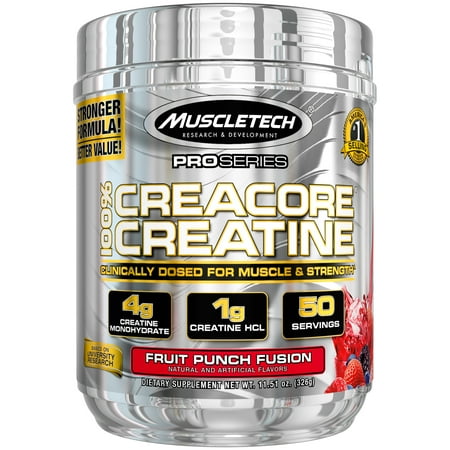 MuscleTech Pro Series, 100% Creatine Powder, Fruit Punch, 50 Servings