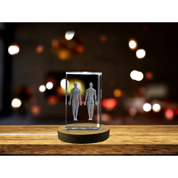 Muscles Art | 3D Engraved Crystal Keepsake | Gift/Decor | Collectible | Souvenir | Personalized 3d Crystal Photo Gift | Customized 3d Photo Engraved Crystal