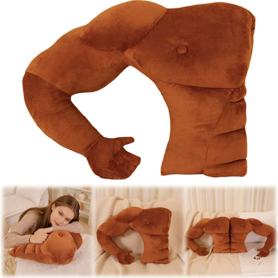 Muscles Man Pillow, Muscle Arm Pillow, Supportive Partner Pillow for Women, Comfortable Body Shaped Pillows, Cute and Fun Cuddle Companion Pillow 17.7 In (1Pcs Left Hand)