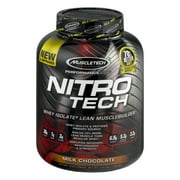 Muscletech Nitro Tech Whey Isolate Protein Powder, Milk Chocolate, 30g Protein, 3.97lb, 63.52oz