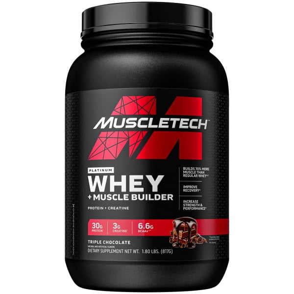 Muscletech Platinum Whey Plus Muscle Builder Protein Powder, 30g