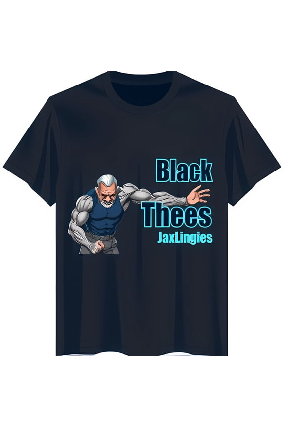 Muscular Bearded Man Flexing Bicep Black T-Shirt Bold Graphic Tee