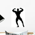 thumbnail image 1 of Muscular Body Builder Silhouette Wall Decal Sticker, Wallmonkeys Peel & Stick Vinyl Graphic (12 in H x 7 in W, 1 of 4