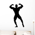 thumbnail image 1 of Muscular Body Builder Silhouette Wall Decal Sticker, Wallmonkeys Peel & Stick Vinyl Graphic (36 in H x 22 in W, 1 of 4