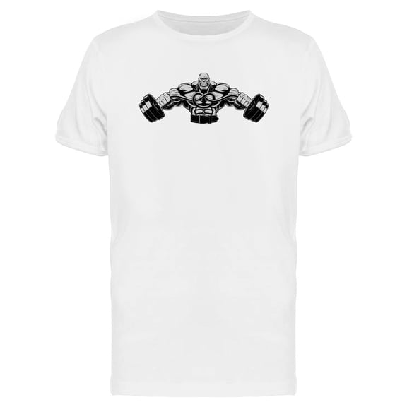 Muscular Bodybuilder B&W T-Shirt Men -Image by Shutterstock, Male Medium