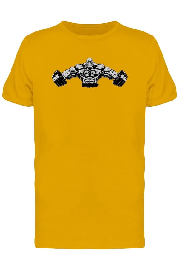 Muscular Bodybuilder B&W T-Shirt Men -Image by Shutterstock, Male Small