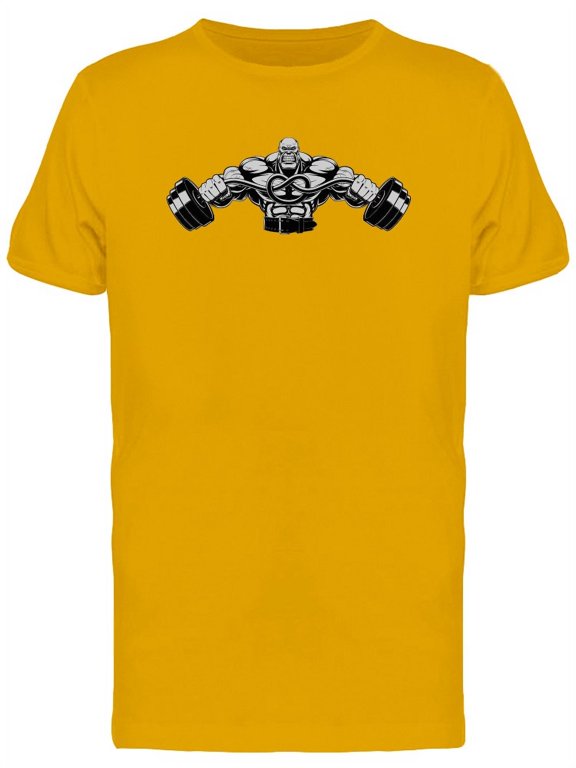 Muscular Bodybuilder B&W T-Shirt Men -Image by Shutterstock, Male Small