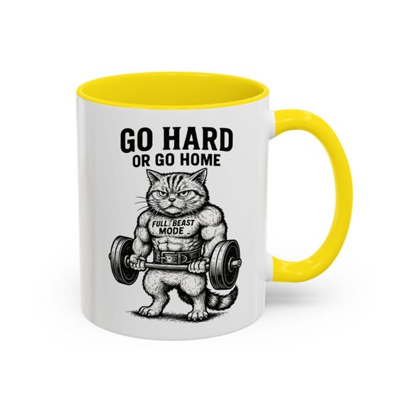 Muscular C1At Gym Mug, Full Beast Mode Workouoffee Cup Gift for FitneS1overs, B1Odybuilders, Gym Ra, C1At Fans, Motivational Humor