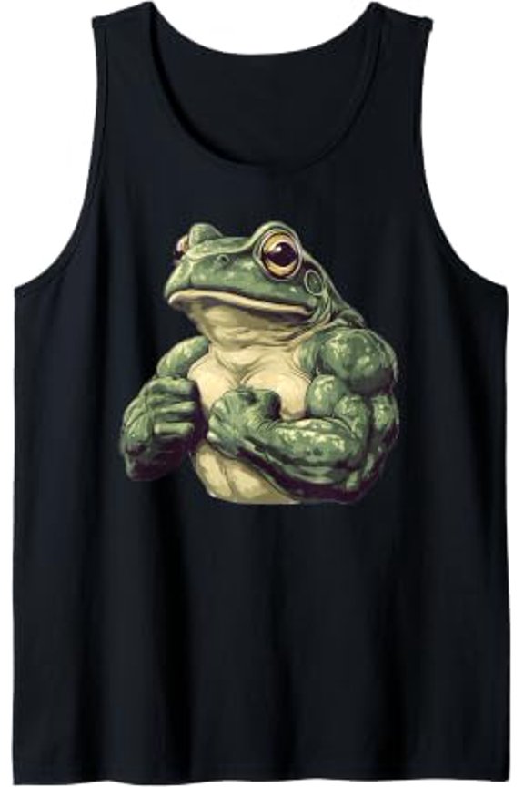 Muscular Frog Powerlifting Weightlifting Gym Workout Tank Top Size S-3XL