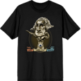 thumbnail image 1 of Muscular George Washington Caricature Adult Black Crew Neck Short Sleeve Tee-Medium, 1 of 2