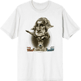 thumbnail image 1 of Muscular George Washington Caricature Adult White Crew Neck Short Sleeve Tee-Small, 1 of 4