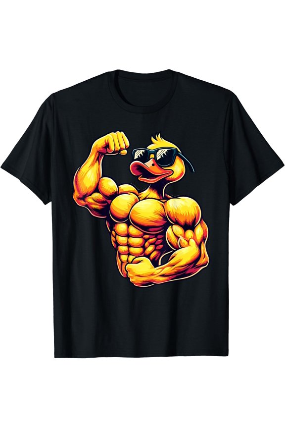 Muscular Rubber Duck Bodybuilder Duck T-Shirt