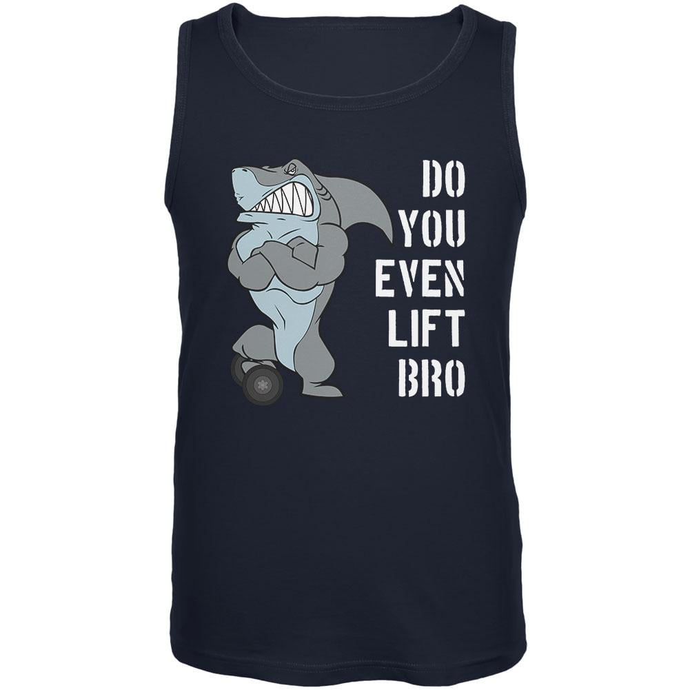Muscular Shark Do You Even Lift Bro Workout Gym Rat Mens Tank Top Turquoise  SM