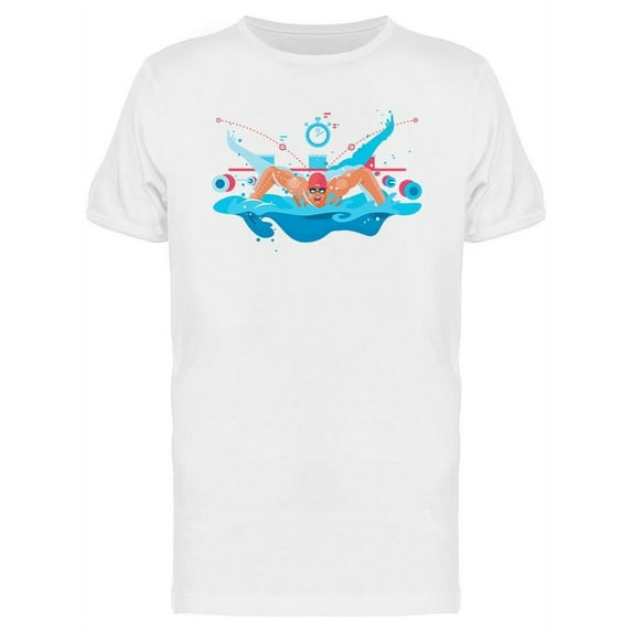 Muscular Swimmer In Competition T-Shirt Men -Image by Shutterstock, Male Large