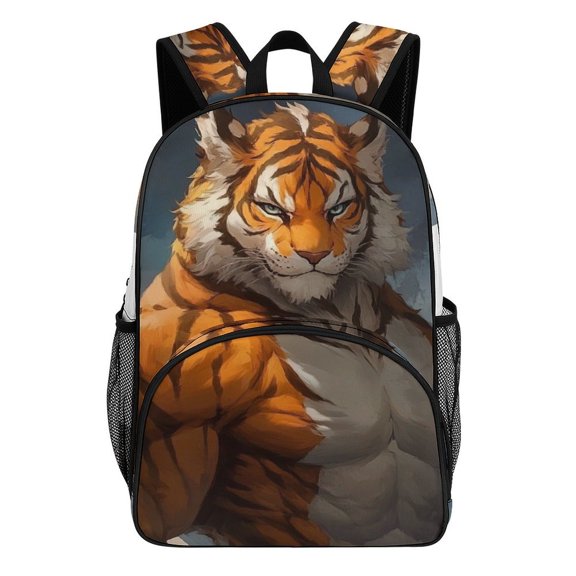 Muscular Tiger Majestic Powerful Beast Backpack Travel Laptop Casual College Daypack Back to Bag