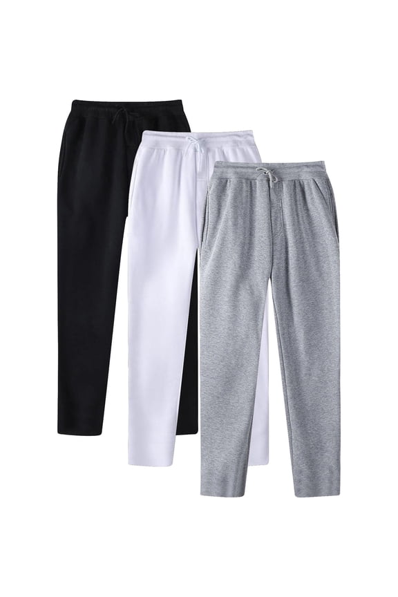 3 Pack Men Dress Pants Track White Slacks Flat Front Ankle Straight-Leg High Waisted Loose Y2k Pants,XXL