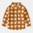 thumbnail image 1 of Muscularfit Back to School Shirt Shirts for Boys Cocoon Boys Long Sleeve Button Down Dress Shirts T-Shirts Brown Henley Graphic Tees Big Brother Shirt,3 Years, 1 of 7