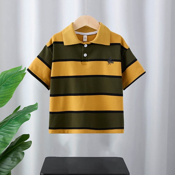 Muscularfit Back to School Shirt Shirts for Boys Raglan Polo Shirts Modern Fit Adaptable T Shirt Graphic Tees Short Sleeve Yellow Button Henley Big Brother Shirt,7-8 Years